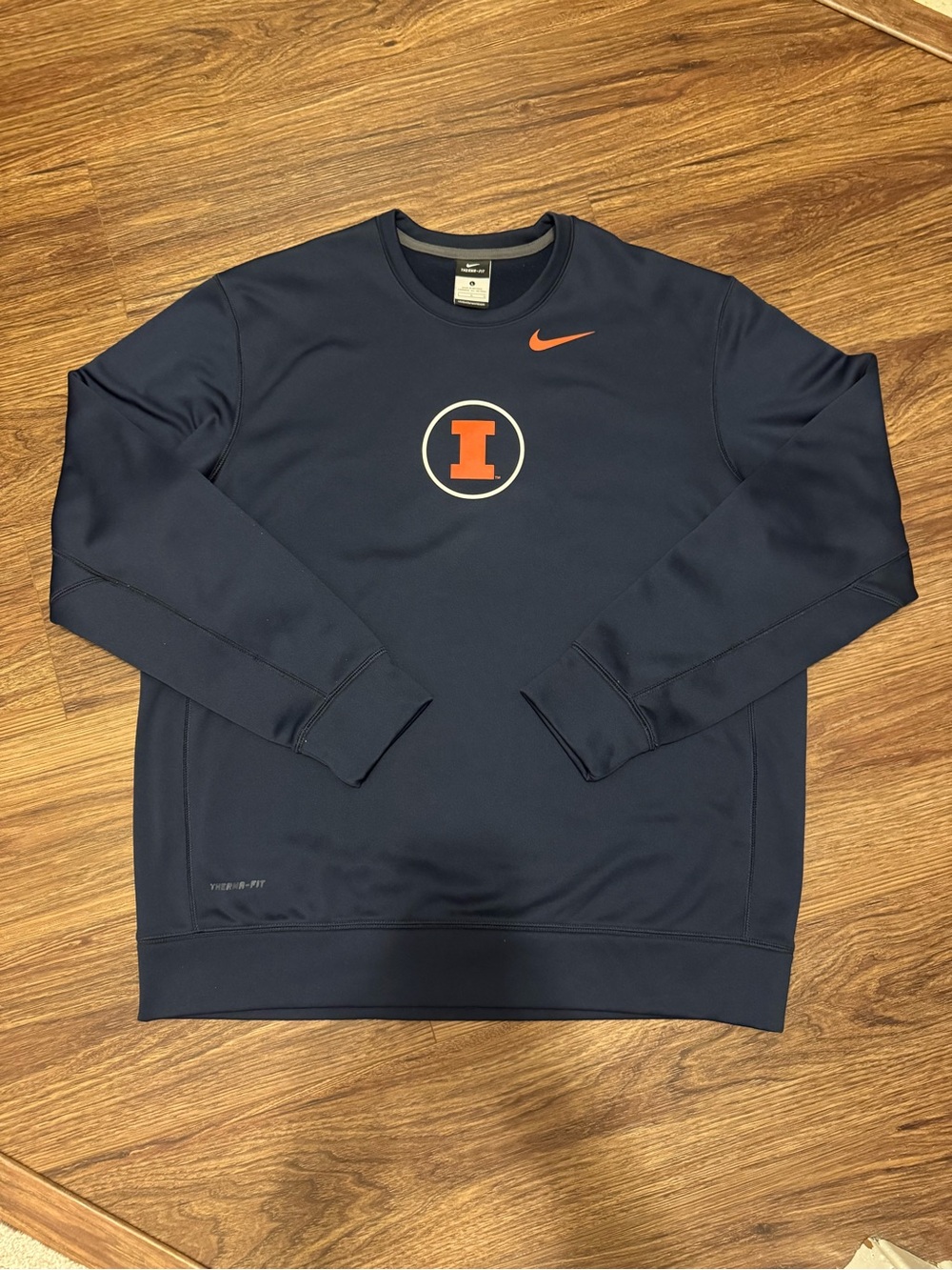 Nike Navy Sweatshirt with Orange Illinois 'I' Logo